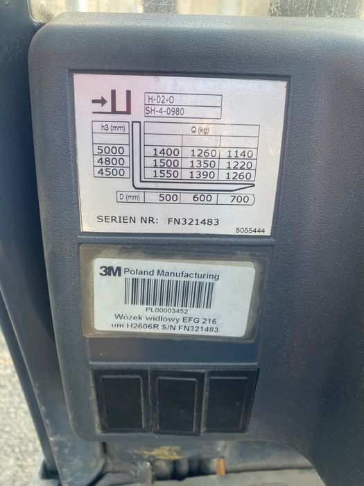 Jungheinrich EFG 216, 2005r Triplex 5.0 Białe opony Wózek widłowy RAK - obrazek 7